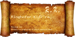 Ringhofer Klára névjegykártya